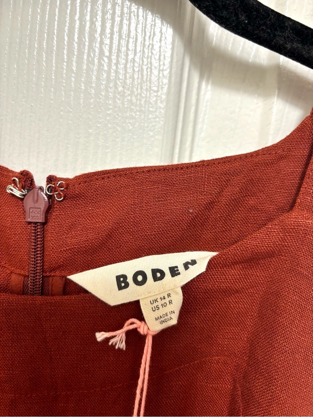 NWT BODEN Rosa Halter Linen Midi Dress in Burnt Orange - Picture 11 of 12